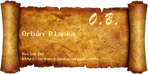 Orbán Blanka névjegykártya