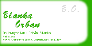 blanka orban business card