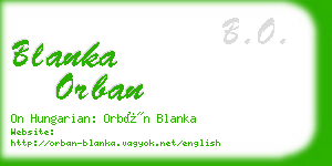 blanka orban business card